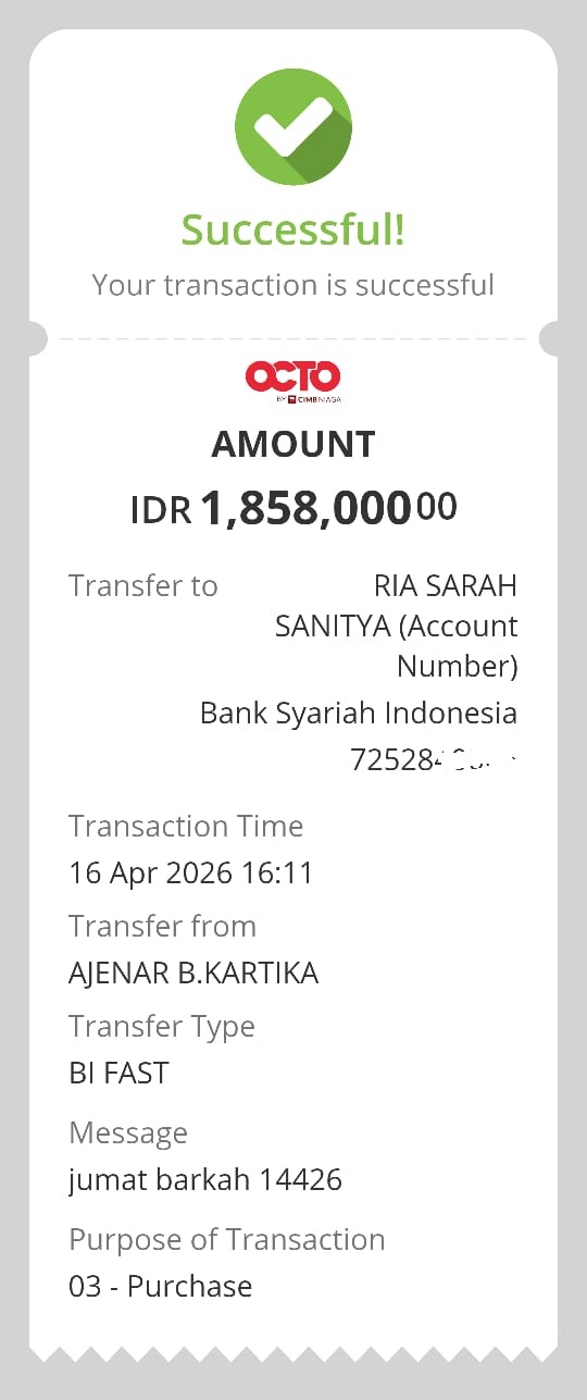 Sedekah Jumat Barokah tgl 17 April 2026 